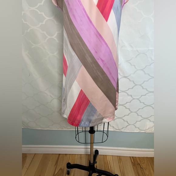 Mexx Metropolitan| Multicolor Dress Broad Striped Short Sleeve Summer Size 8 - Picture 2 of 12
